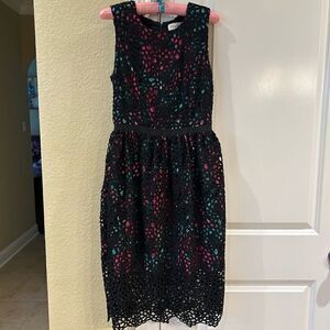 Wolven Anthropologie Terrace Black Lacy Noir dress size 4‎